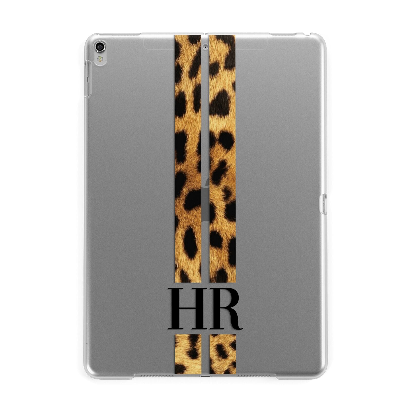 Initialled Leopard Print Stripes Apple iPad Silver Case