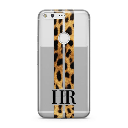 Initialled Leopard Print Stripes Google Pixel Case