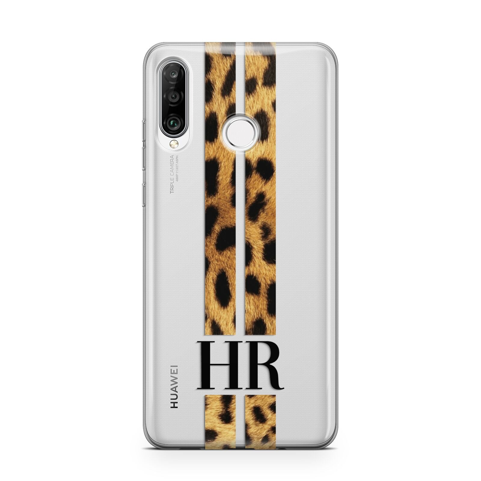 Initialled Leopard Print Stripes Huawei P30 Lite Phone Case