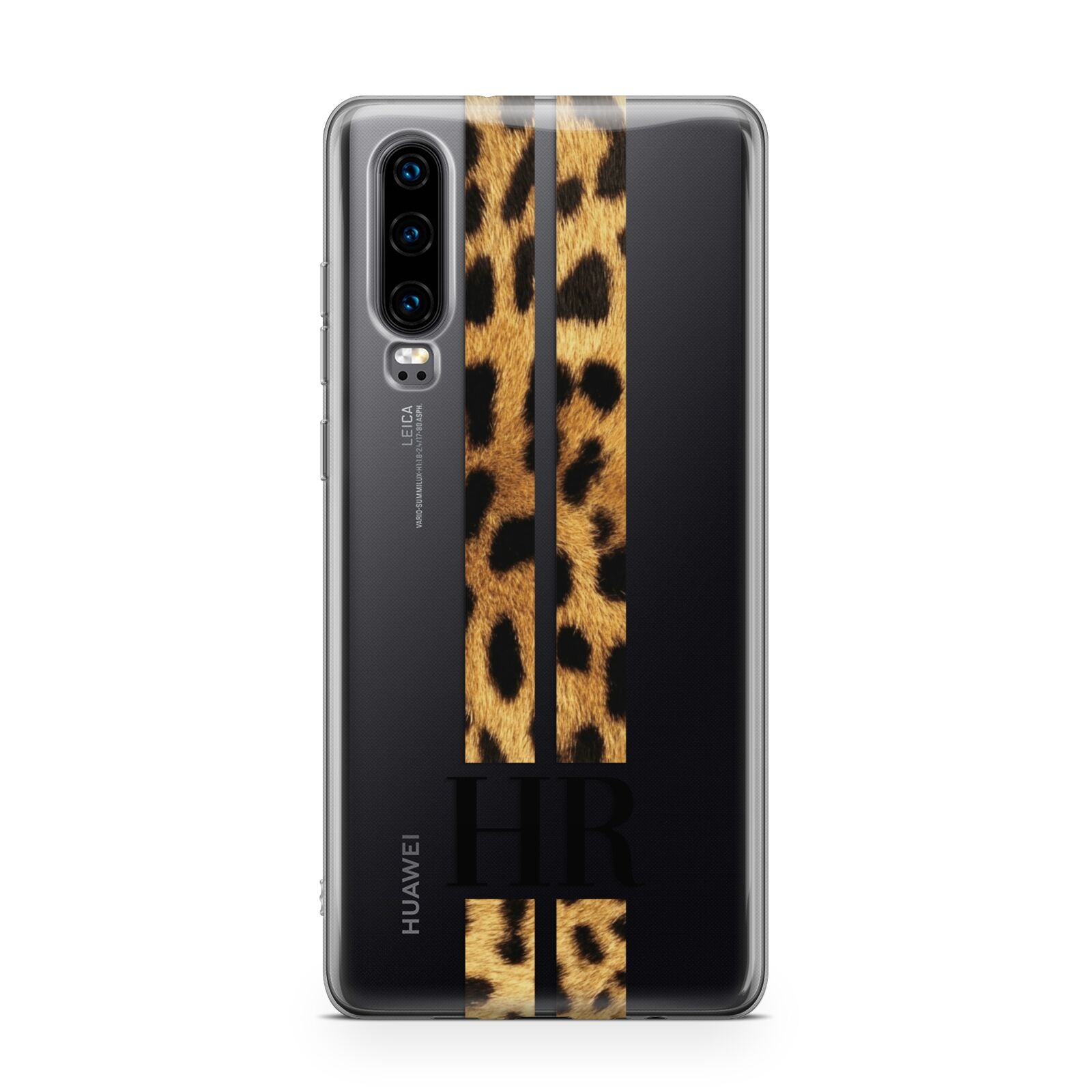 Initialled Leopard Print Stripes Huawei P30 Phone Case