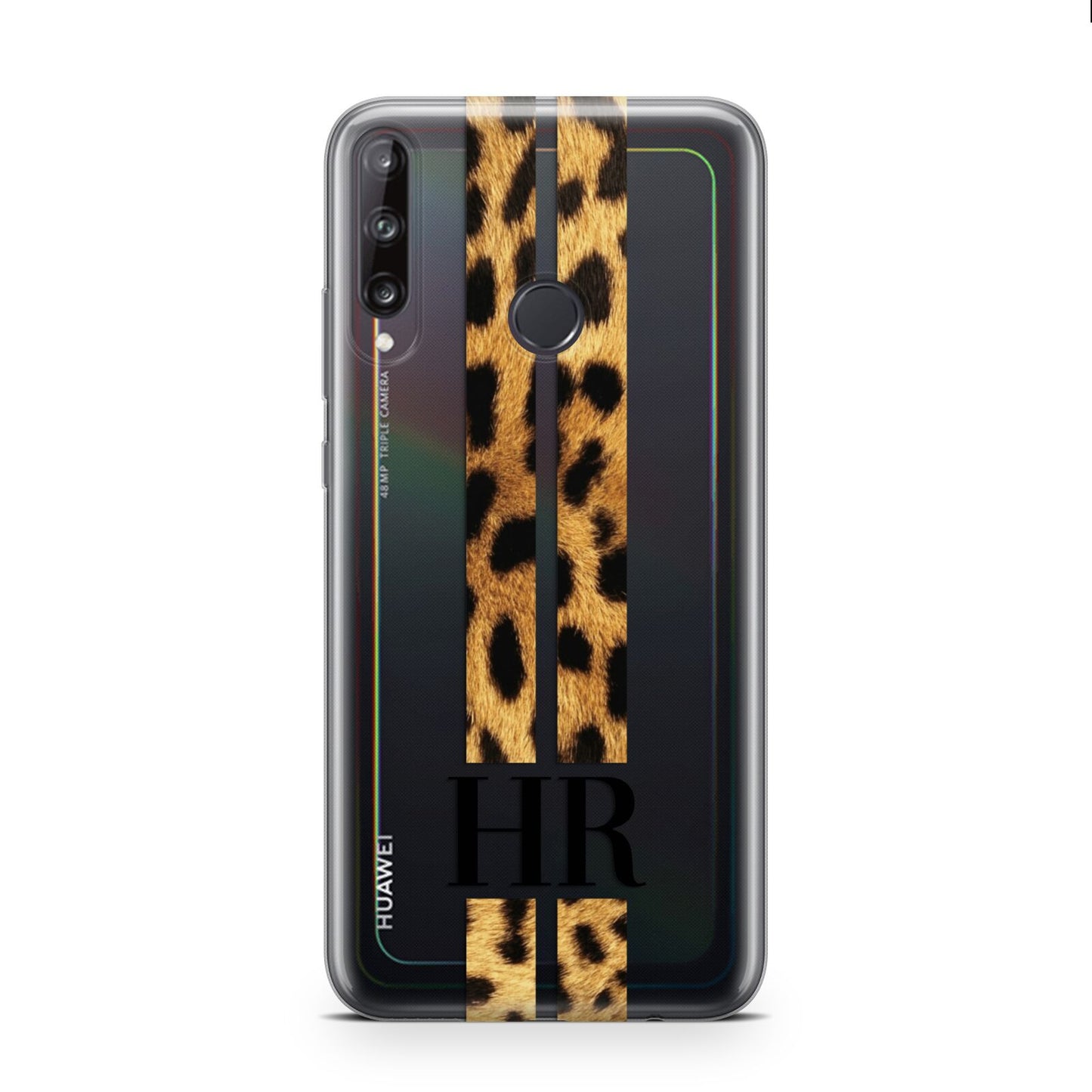 Initialled Leopard Print Stripes Huawei P40 Lite E Phone Case