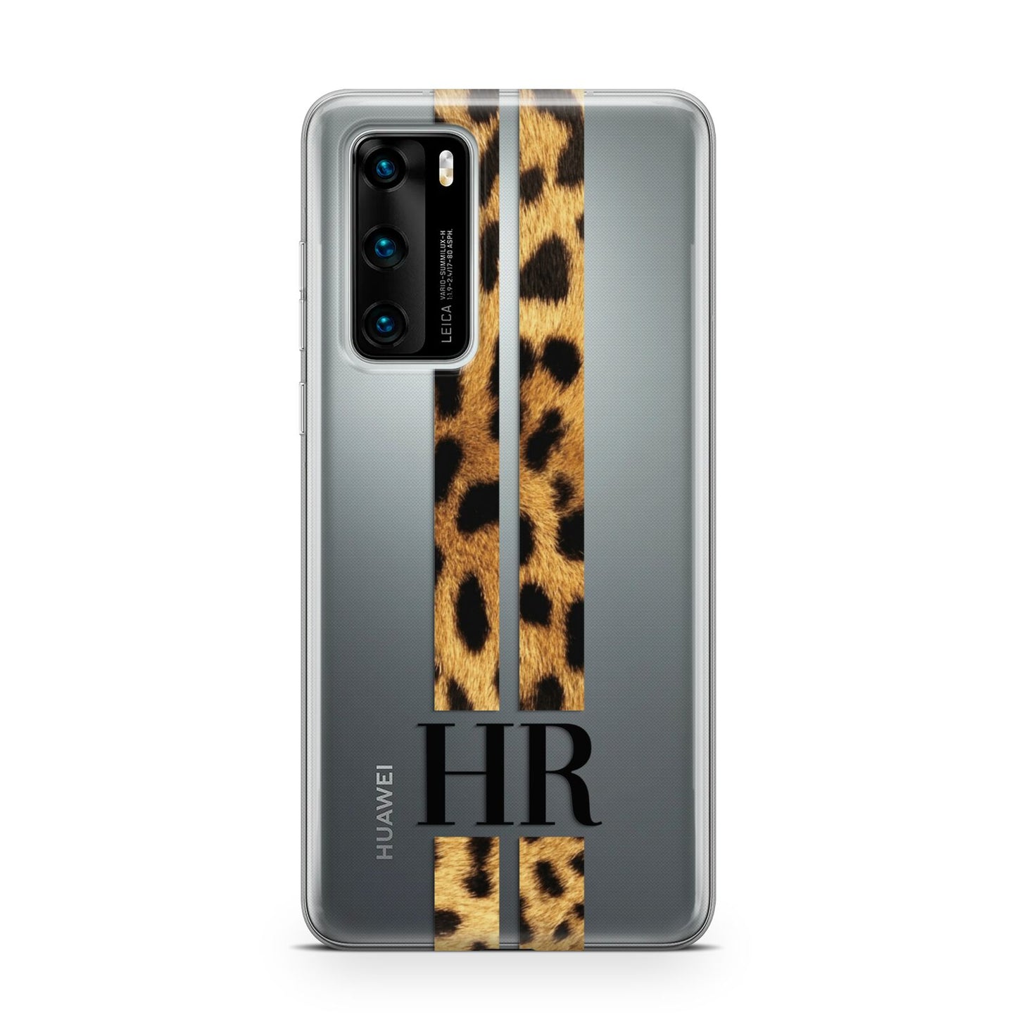 Initialled Leopard Print Stripes Huawei P40 Phone Case