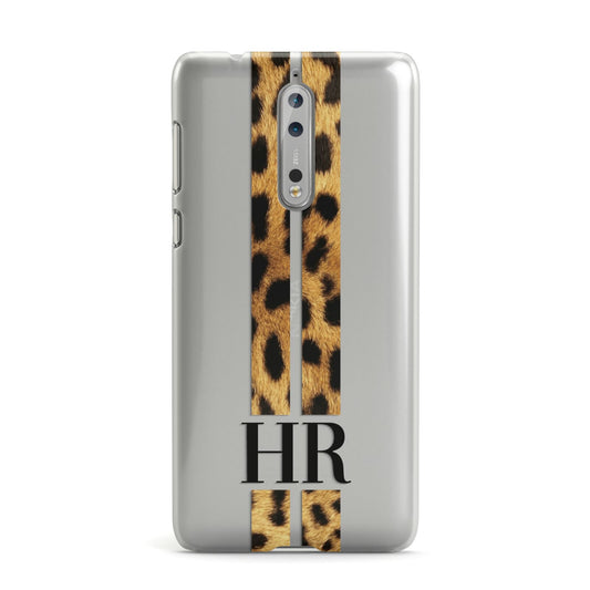 Initialled Leopard Print Stripes Nokia Case