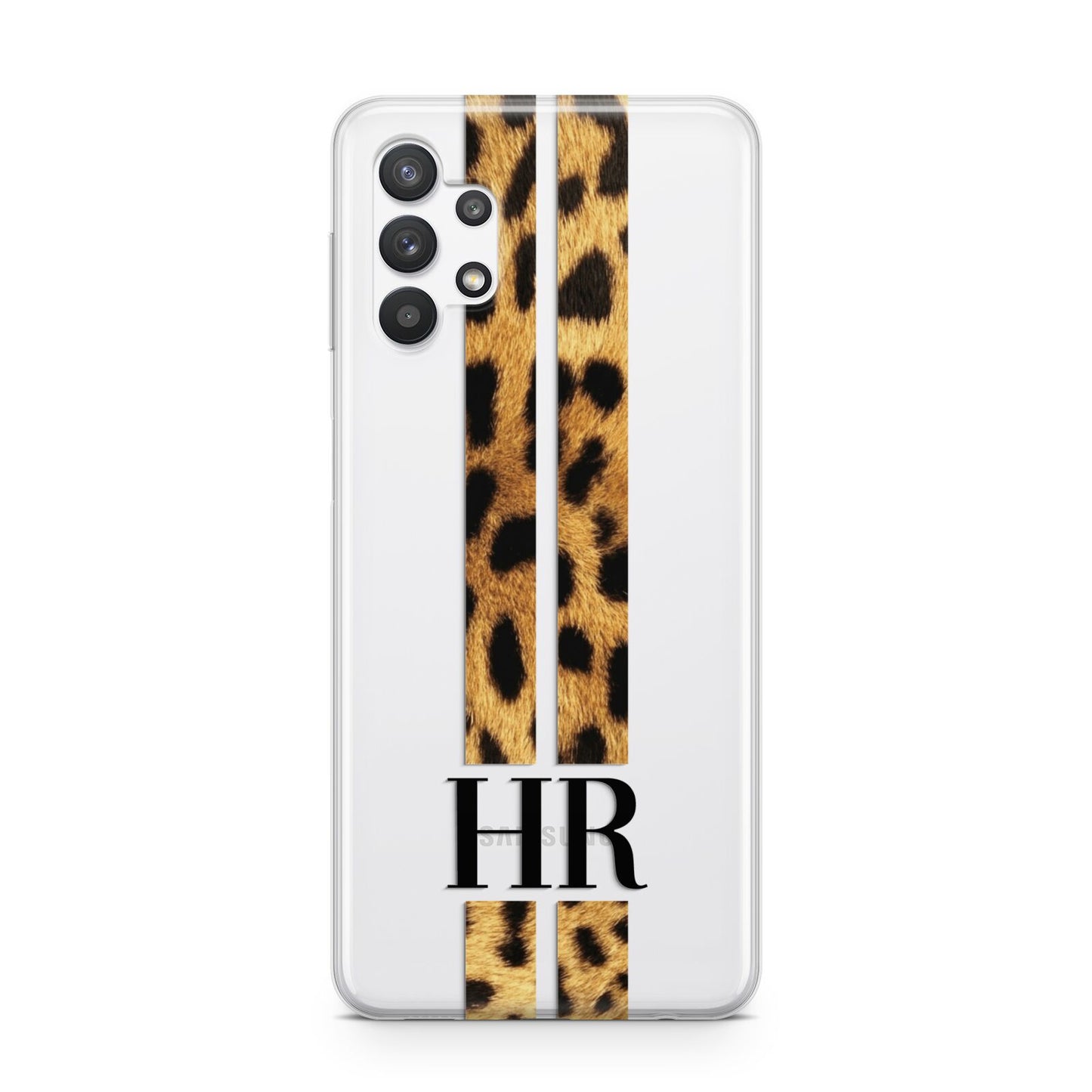 Initialled Leopard Print Stripes Samsung A32 5G Case