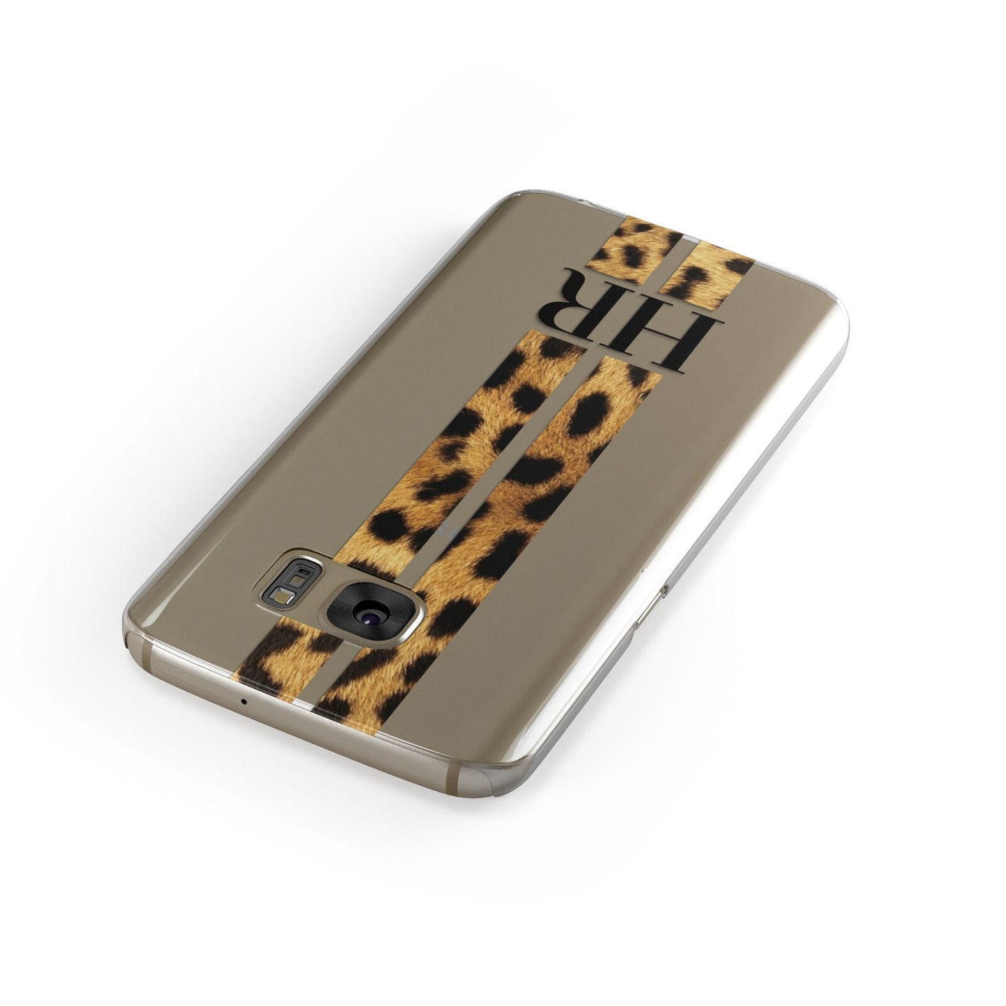 Initialled Leopard Print Stripes Samsung Galaxy Case Front Close Up