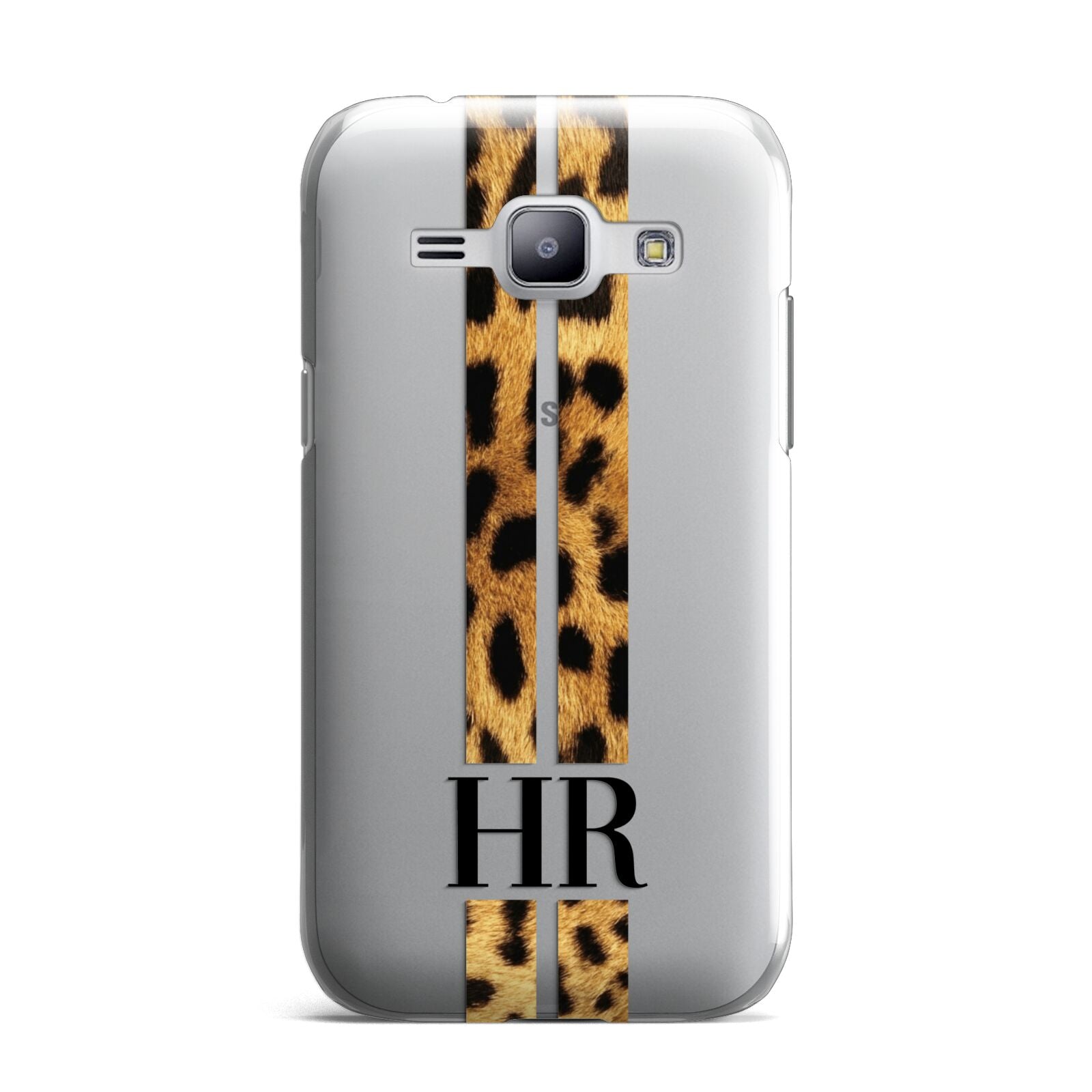 Initialled Leopard Print Stripes Samsung Galaxy J1 2015 Case