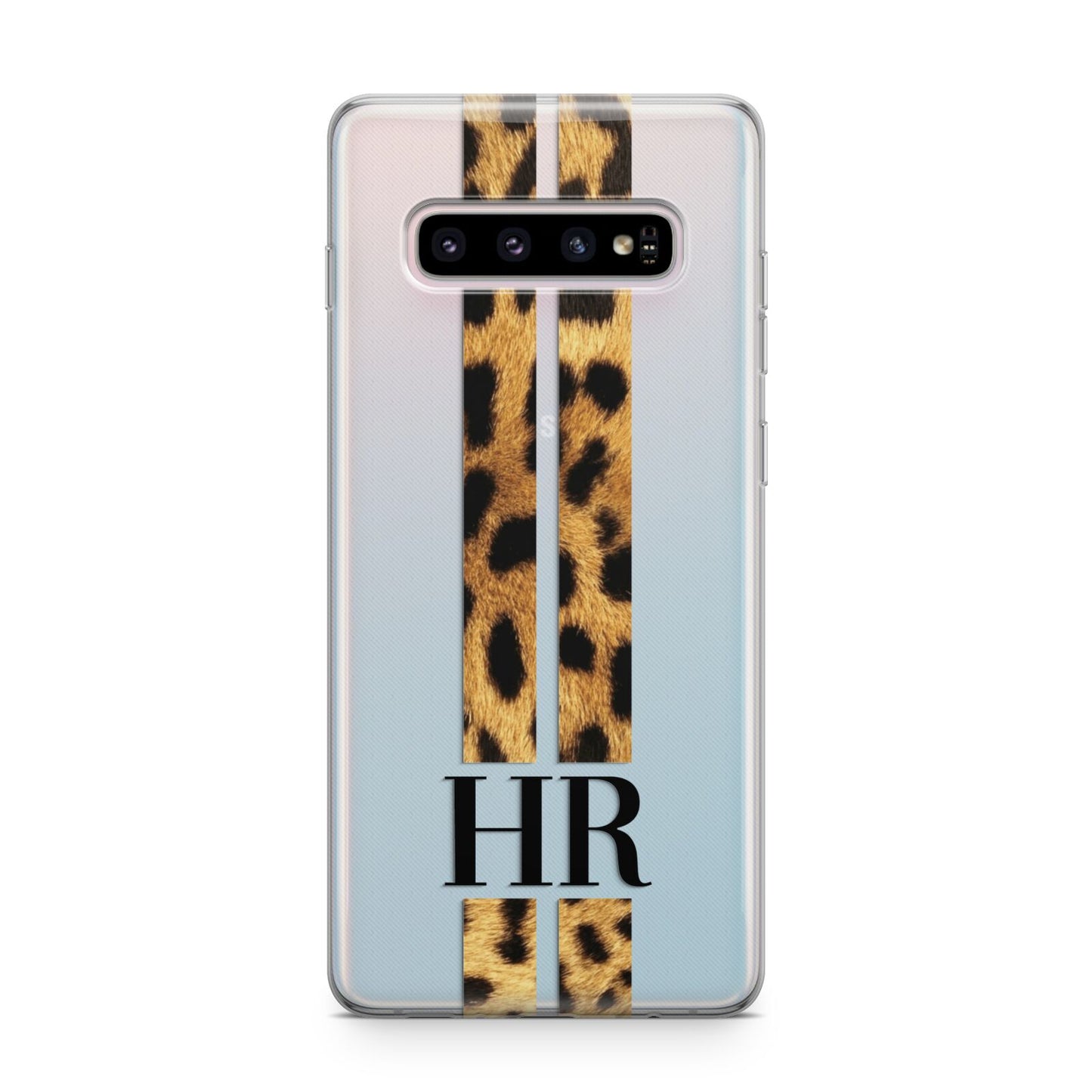 Initialled Leopard Print Stripes Samsung Galaxy S10 Plus Case