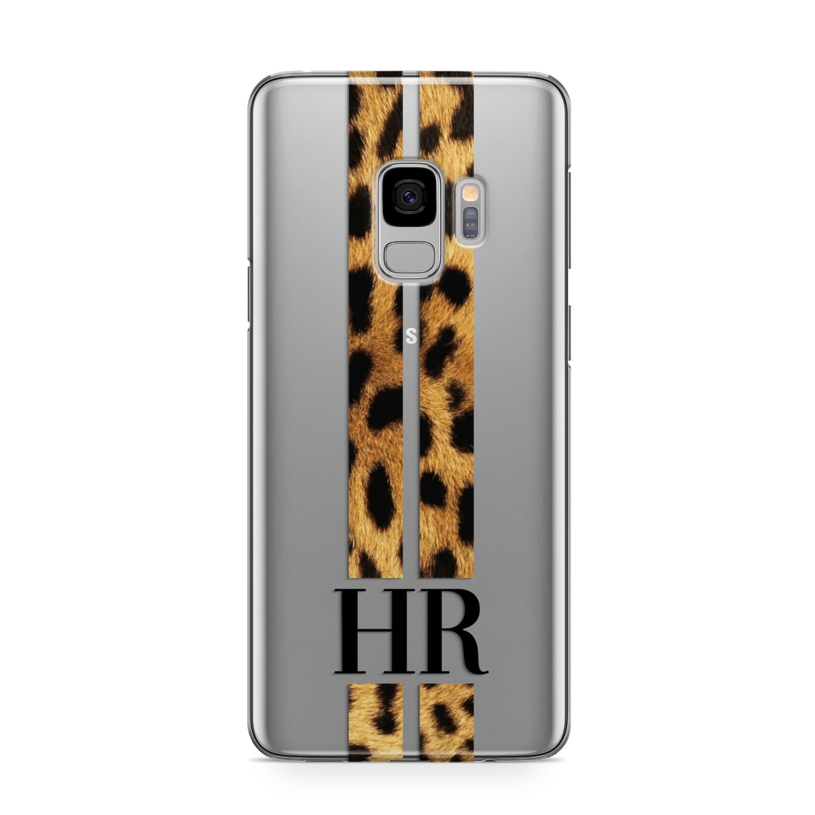 Initialled Leopard Print Stripes Samsung Galaxy S9 Case