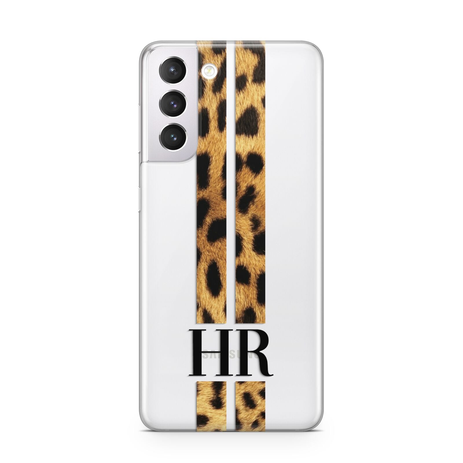 Initialled Leopard Print Stripes Samsung S21 Case