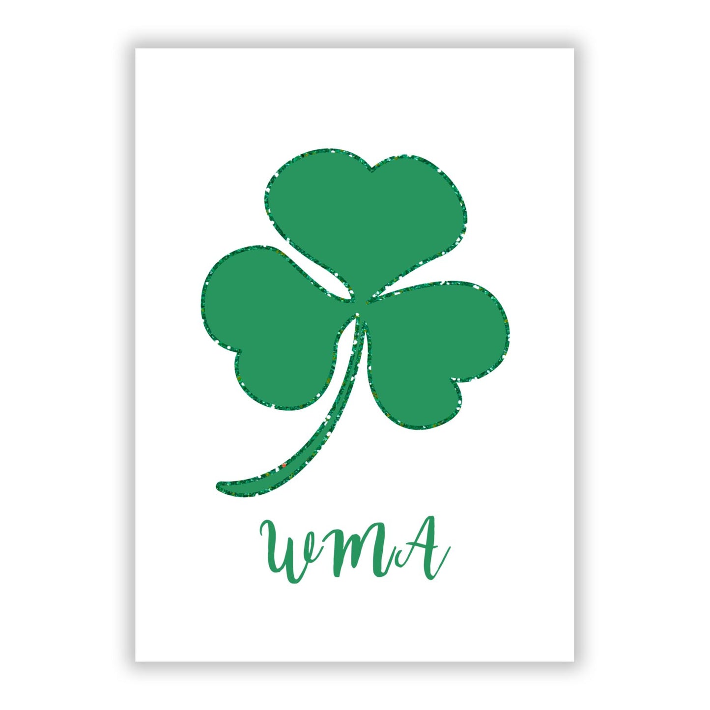 Initialled Shamrock Custom A5 Flat Greetings Card