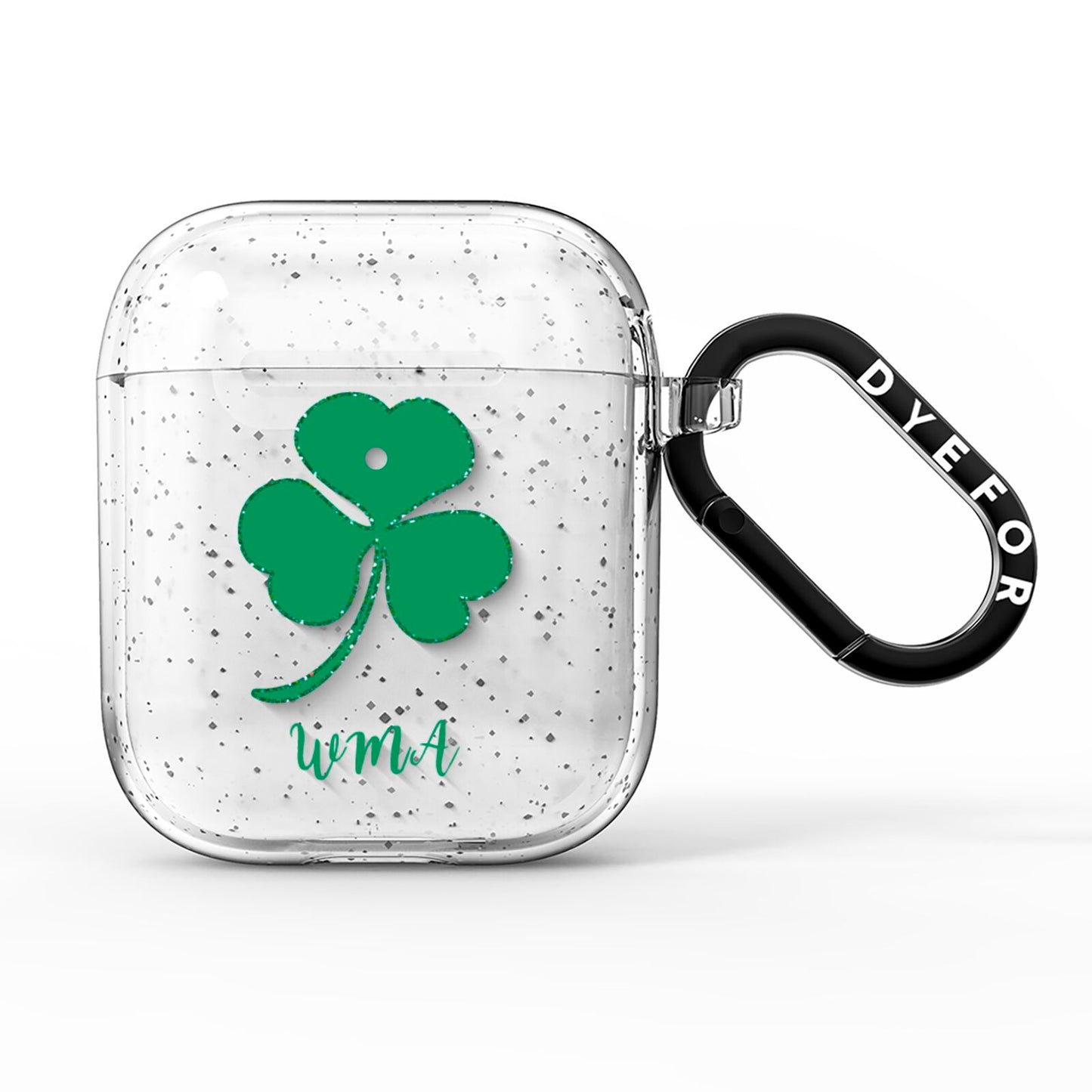 Initialled Shamrock Custom AirPods Glitter Case