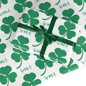 Initialled Shamrock Custom Wrapping Paper