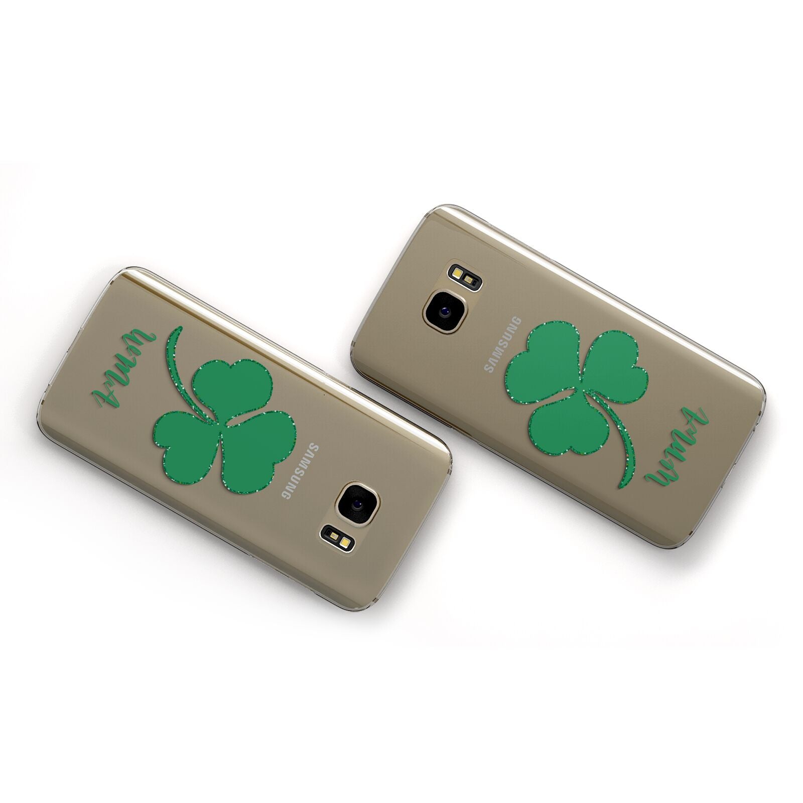 Initialled Shamrock Custom Samsung Galaxy Case Flat Overview