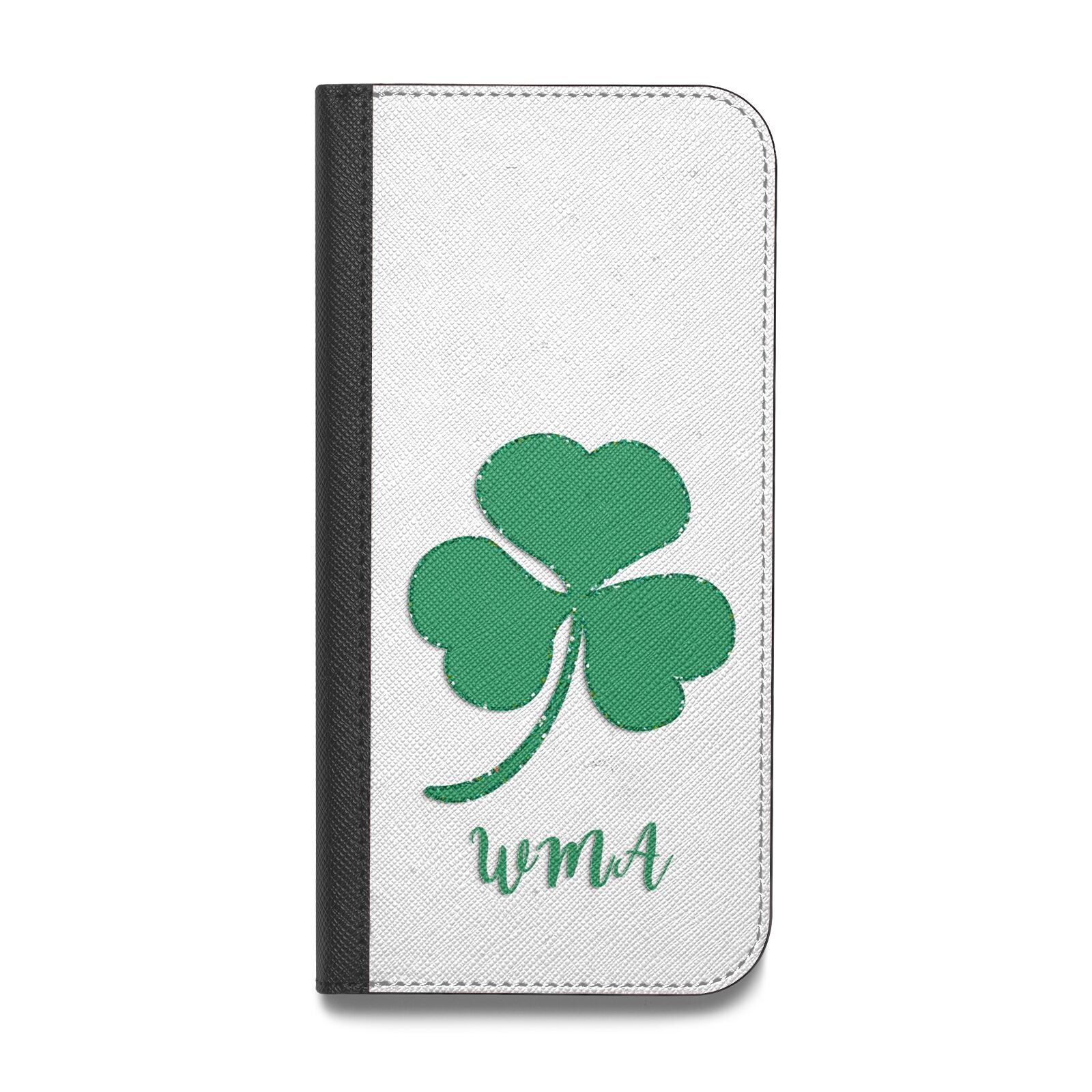 Initialled Shamrock Custom Vegan Leather Flip iPhone Case