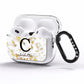 Initialled White Gold Marble with Name AirPods Pro Clear Case Side Image