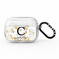 Initialled White Gold Marble with Name AirPods Pro Glitter Case