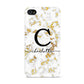 Initialled White Gold Marble with Name Apple iPhone 4s Case