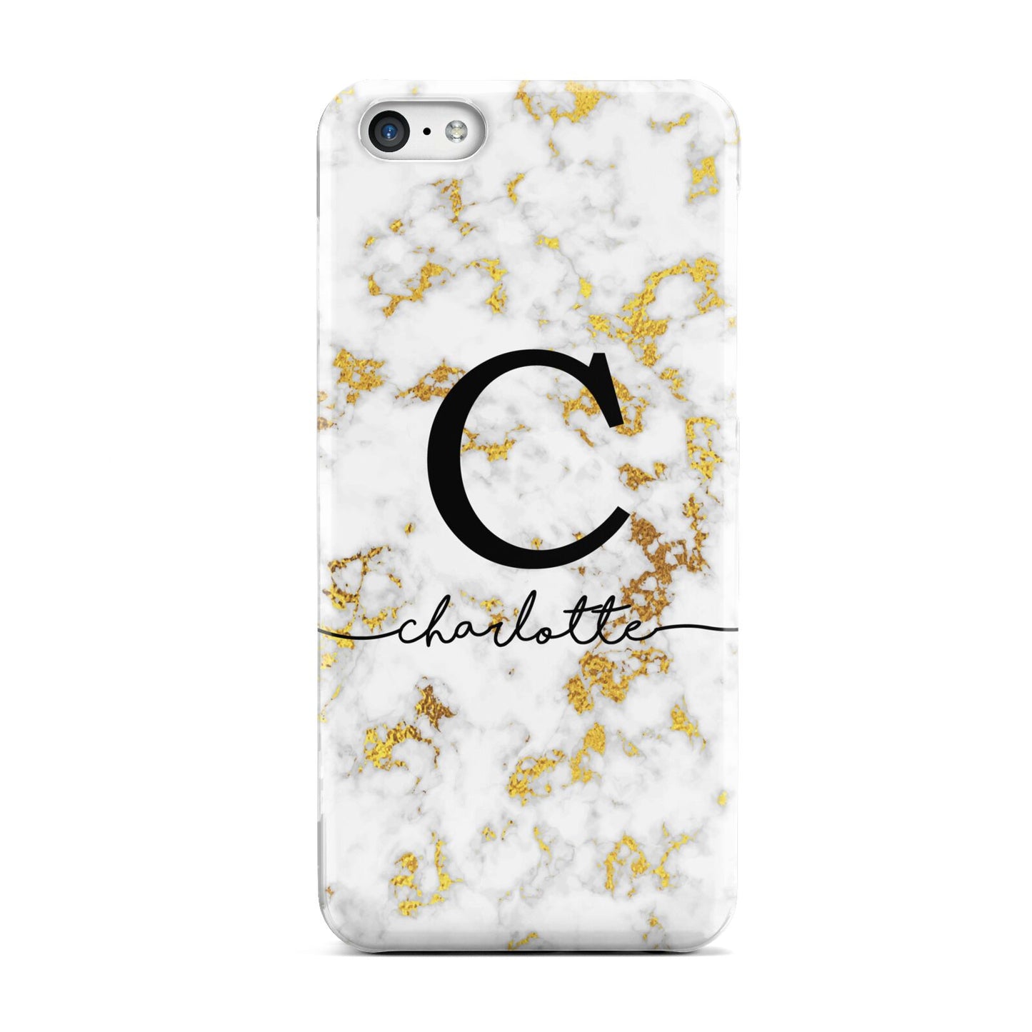 Initialled White Gold Marble with Name Apple iPhone 5c Case