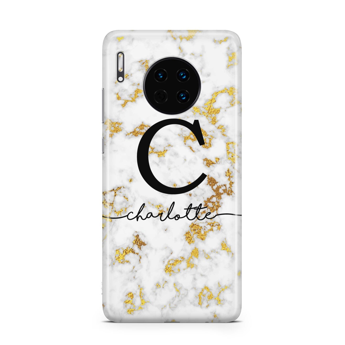 Initialled White Gold Marble with Name Huawei Mate 30