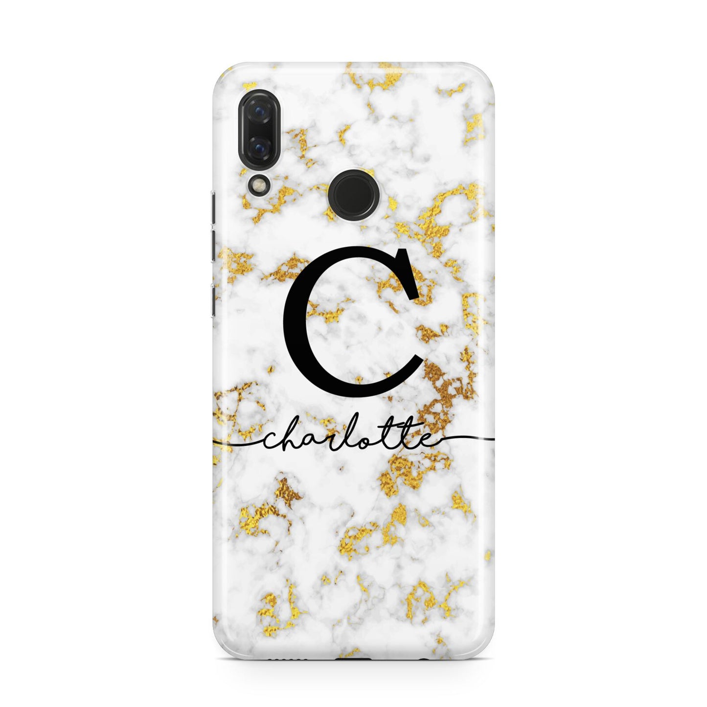 Initialled White Gold Marble with Name Huawei Nova 3 Phone Case