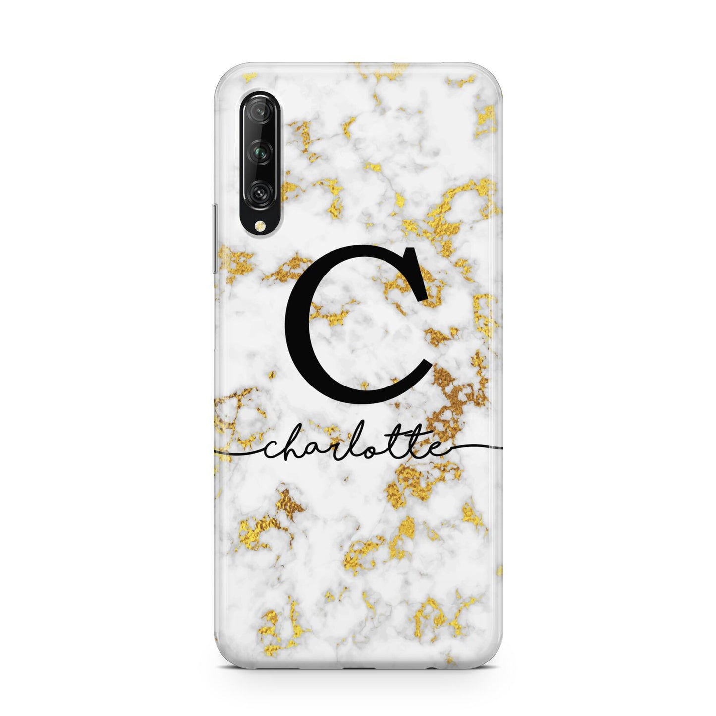 Initialled White Gold Marble with Name Huawei P Smart Pro 2019