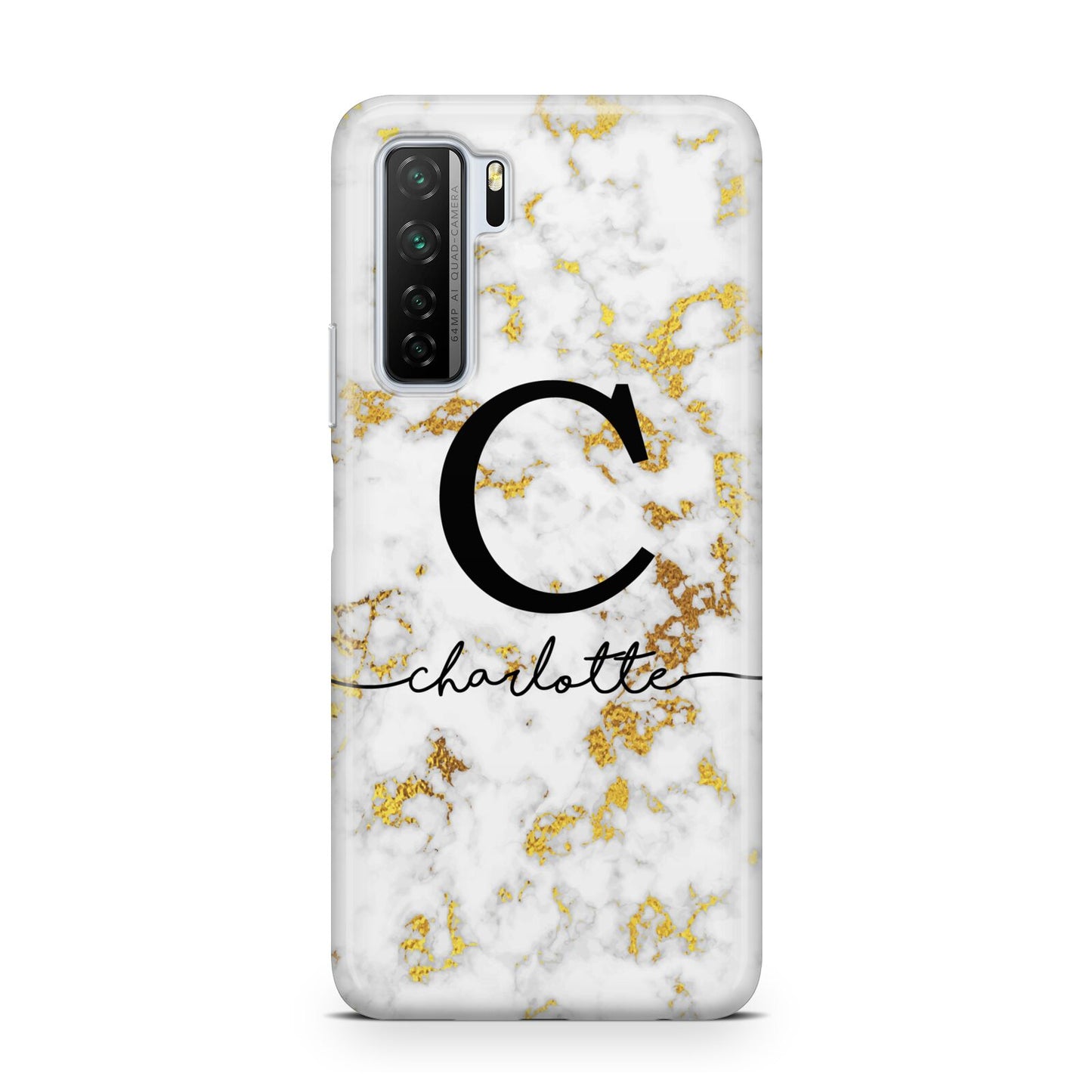 Initialled White Gold Marble with Name Huawei P40 Lite 5G Phone Case