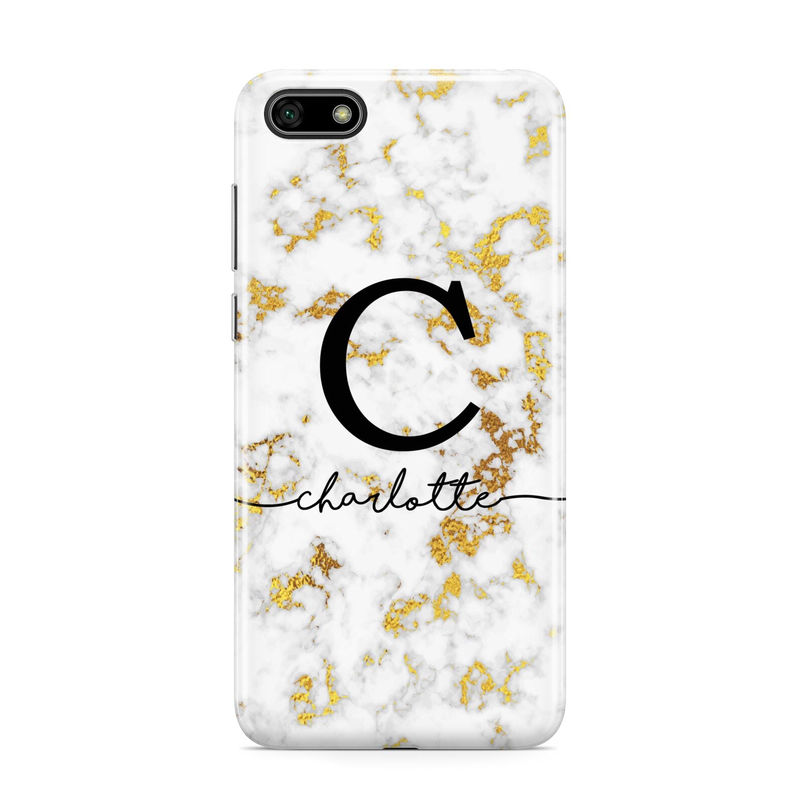 Initialled White Gold Marble with Name Huawei Y5 Prime 2018 Phone Case