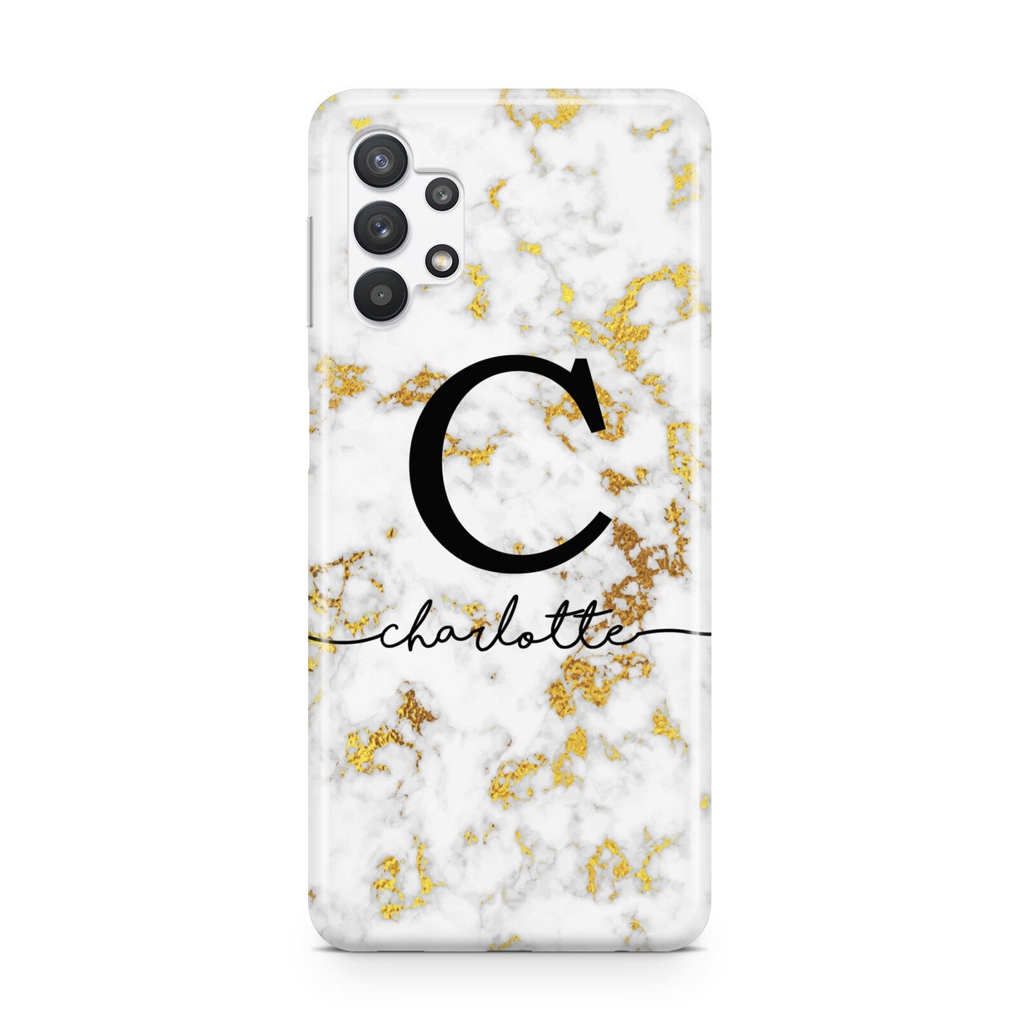 Initialled White Gold Marble with Name Samsung A32 5G Case