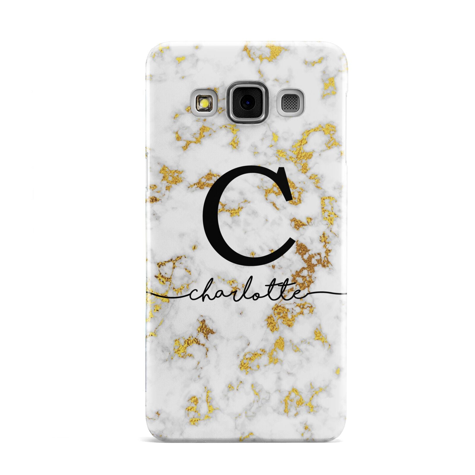 Initialled White Gold Marble with Name Samsung Galaxy A3 Case