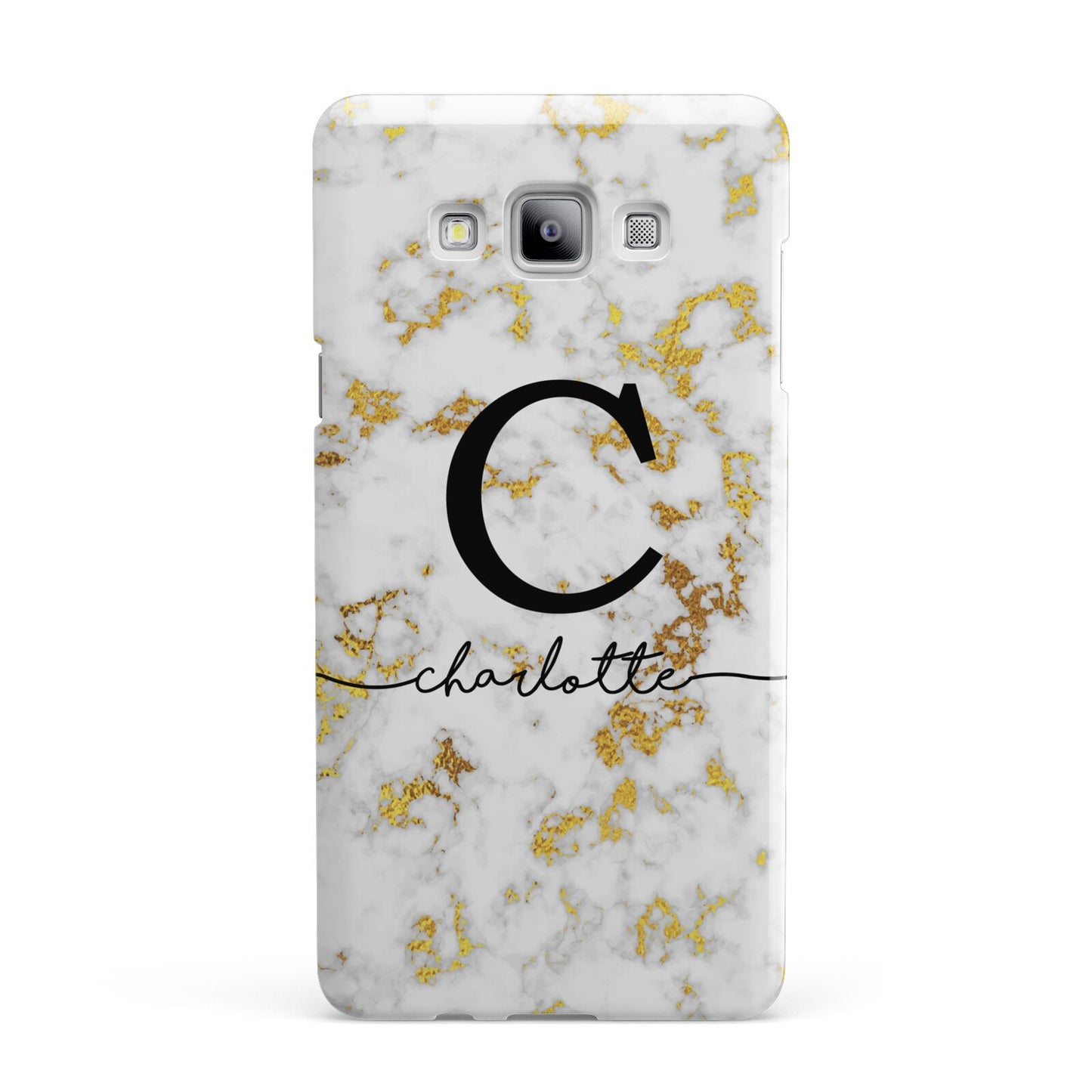 Initialled White Gold Marble with Name Samsung Galaxy A7 2015 Case