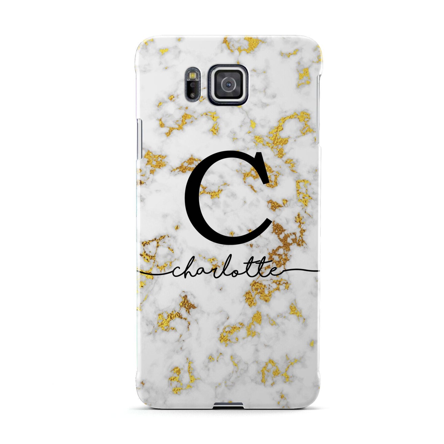 Initialled White Gold Marble with Name Samsung Galaxy Alpha Case