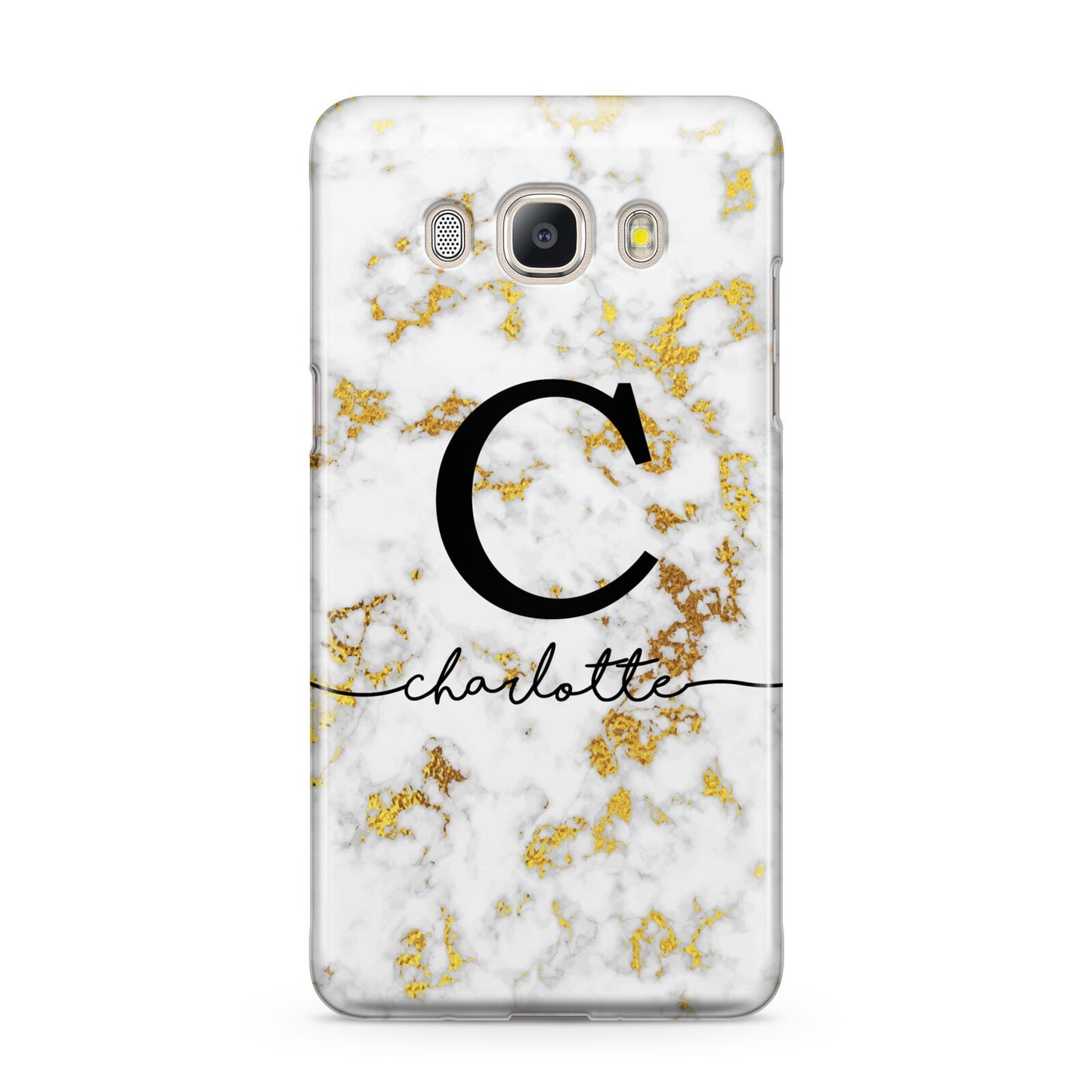 Initialled White Gold Marble with Name Samsung Galaxy J5 2016 Case