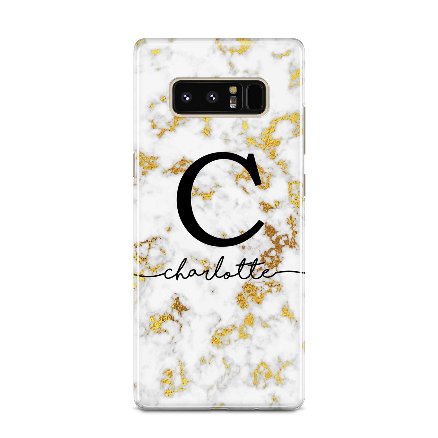 Initialled White Gold Marble with Name Samsung Galaxy Note 8 Case