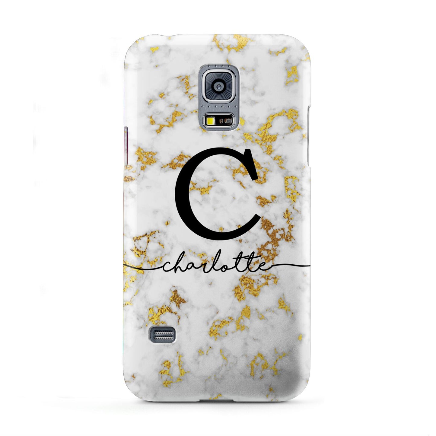 Initialled White Gold Marble with Name Samsung Galaxy S5 Mini Case