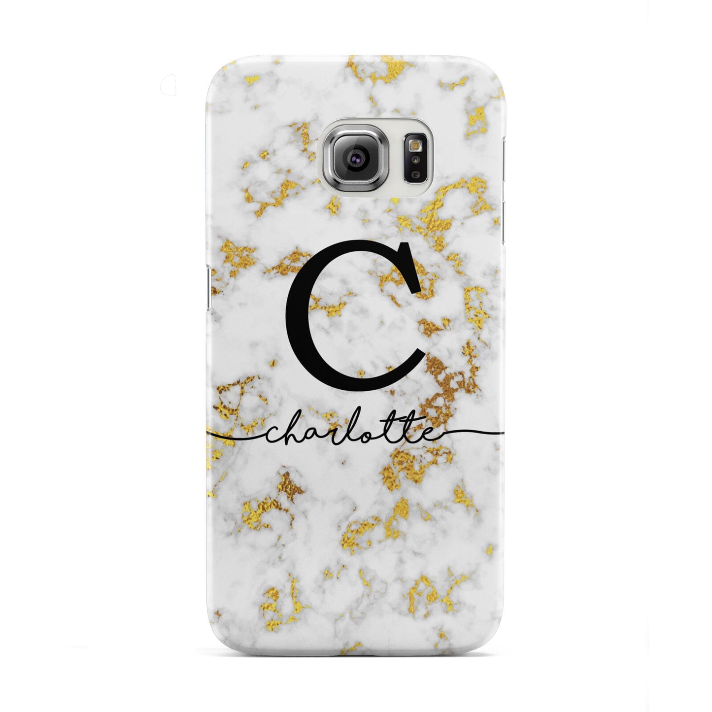 Initialled White Gold Marble with Name Samsung Galaxy S6 Edge Case