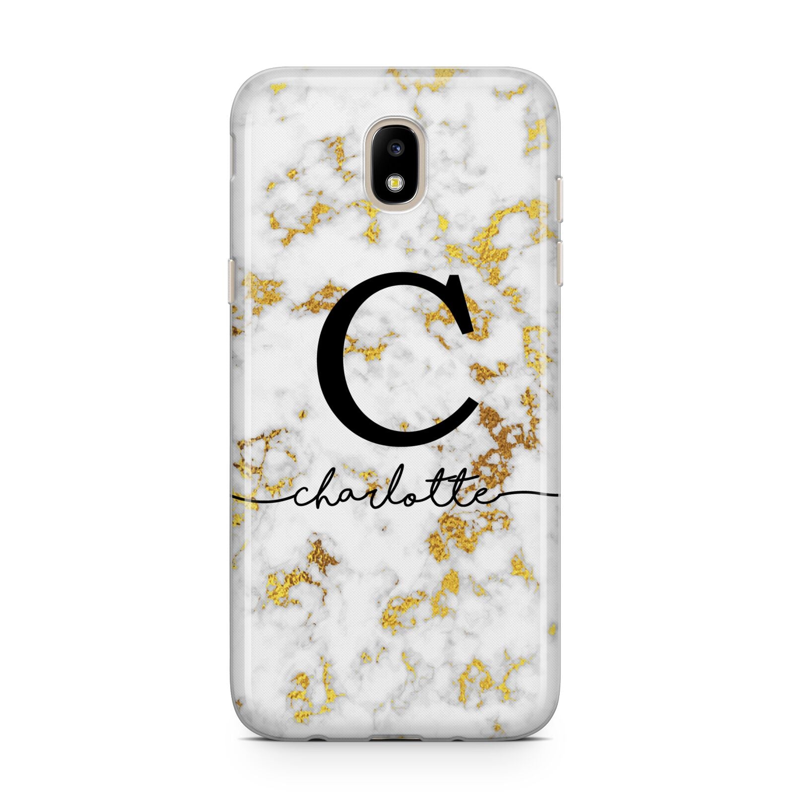 Initialled White Gold Marble with Name Samsung J5 2017 Case