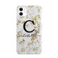 Initialled White Gold Marble with Name iPhone 11 3D Snap Case