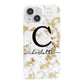 Initialled White Gold Marble with Name iPhone 13 Mini Full Wrap 3D Snap Case