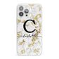 Initialled White Gold Marble with Name iPhone 13 Pro Max Clear Bumper Case