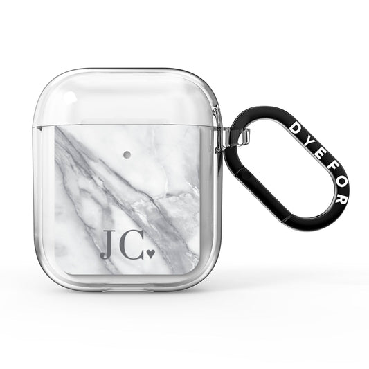 Initials Love Heart AirPods Clear Case