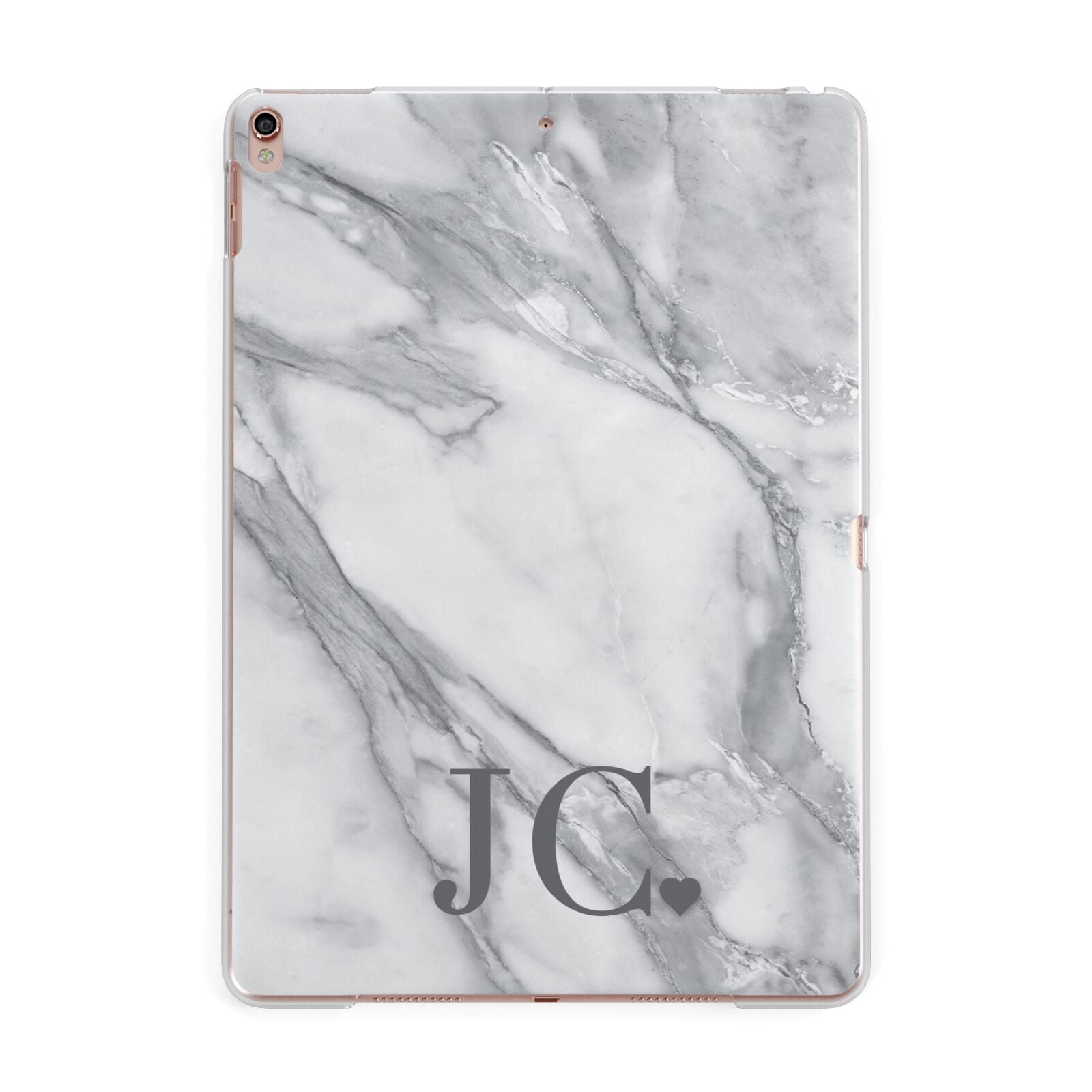 Initials Love Heart Apple iPad Rose Gold Case