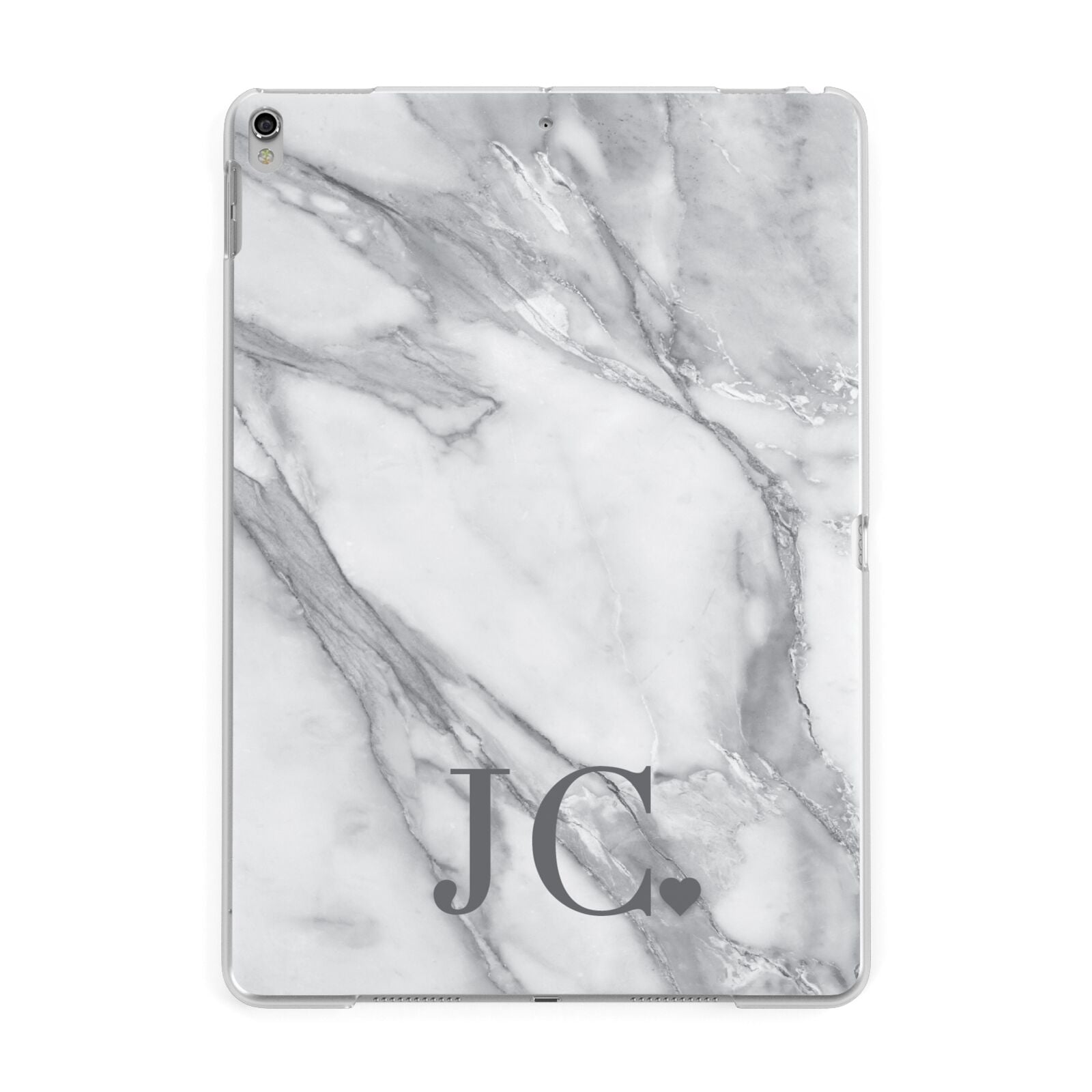 Initials Love Heart Apple iPad Silver Case