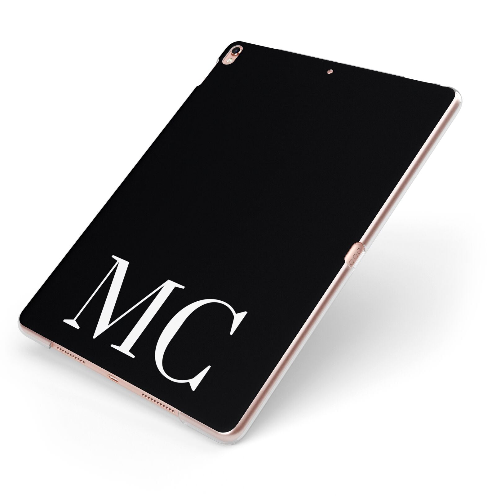 Initials Personalised 1 Apple iPad Case on Rose Gold iPad Side View