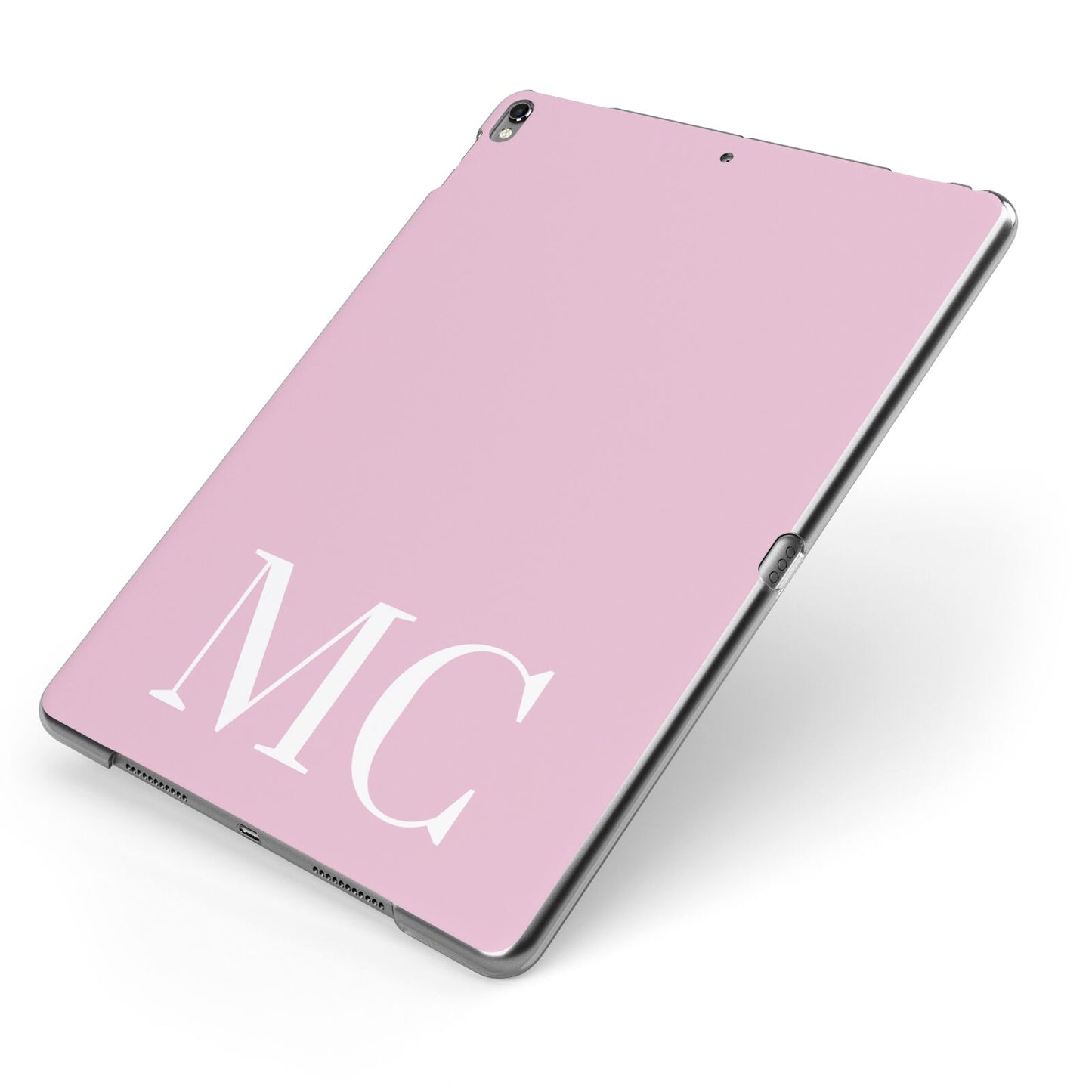 Initials Personalised 2 Apple iPad Case on Grey iPad Side View