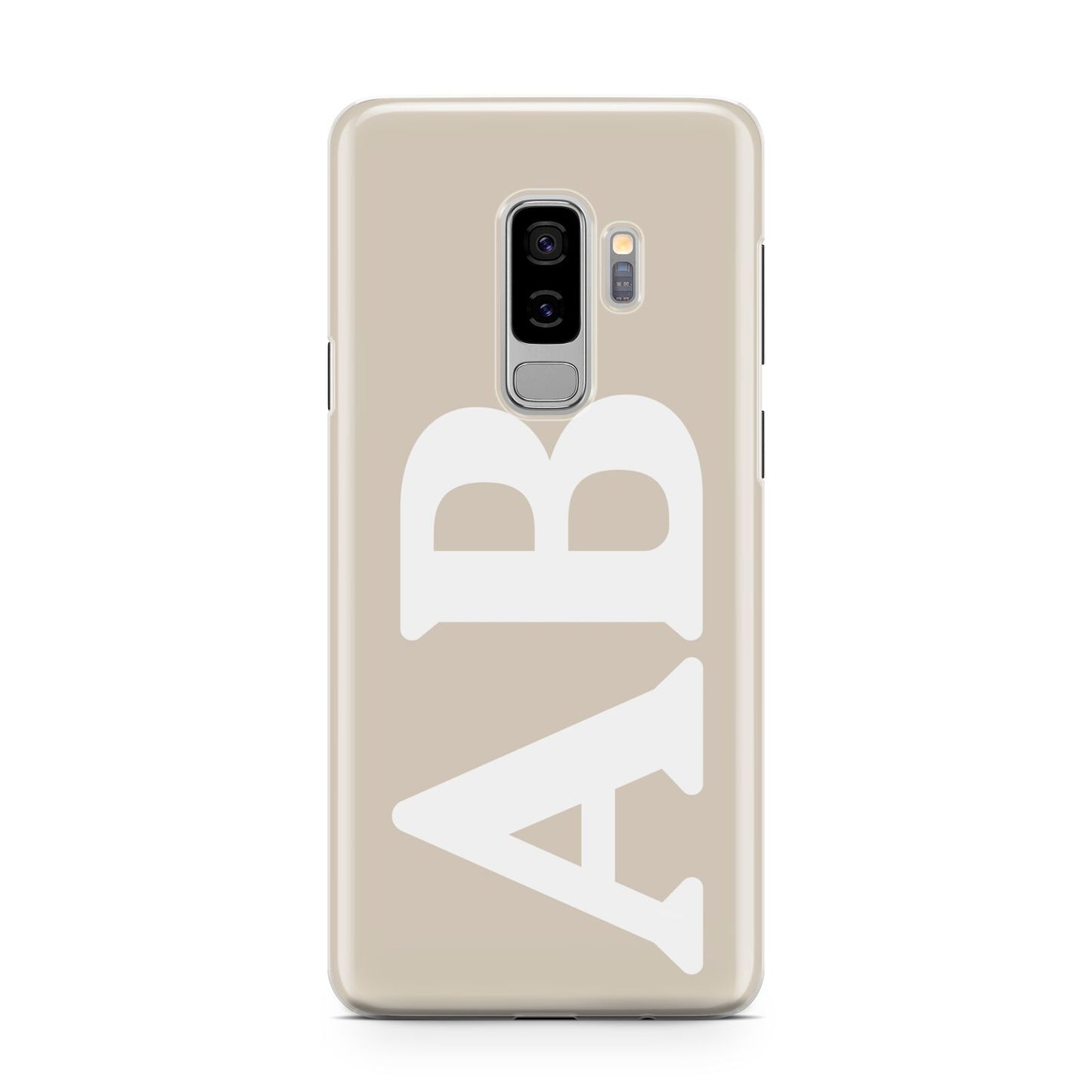 Initials Samsung Galaxy S9 Plus Case on Silver phone