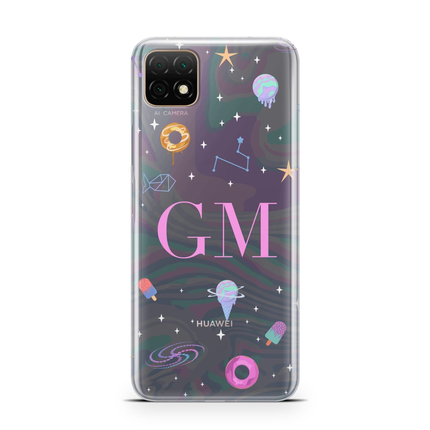 Inky Galactic Scene Personalised Initials Huawei Enjoy 20 Phone Case