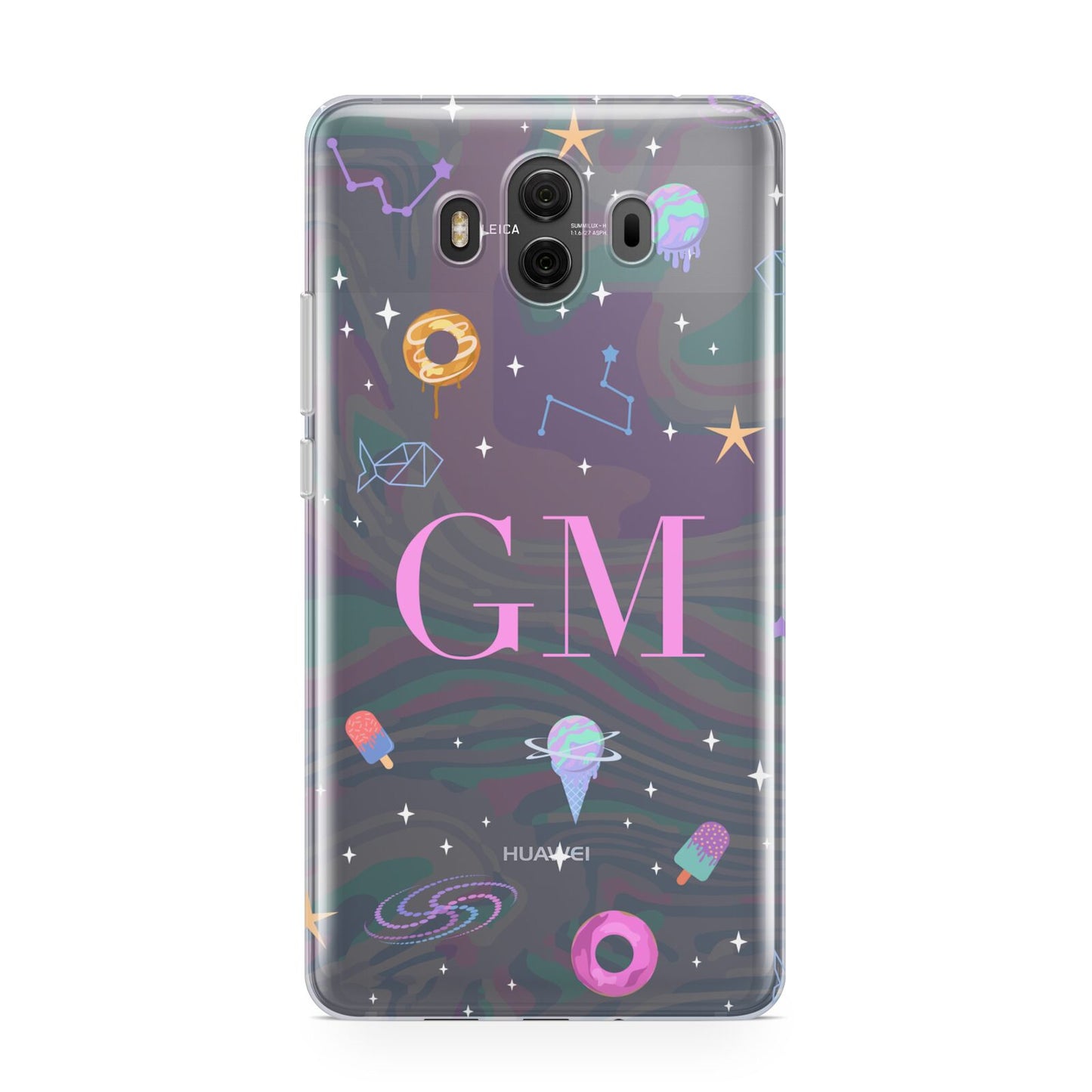 Inky Galactic Scene Personalised Initials Huawei Mate 10 Protective Phone Case