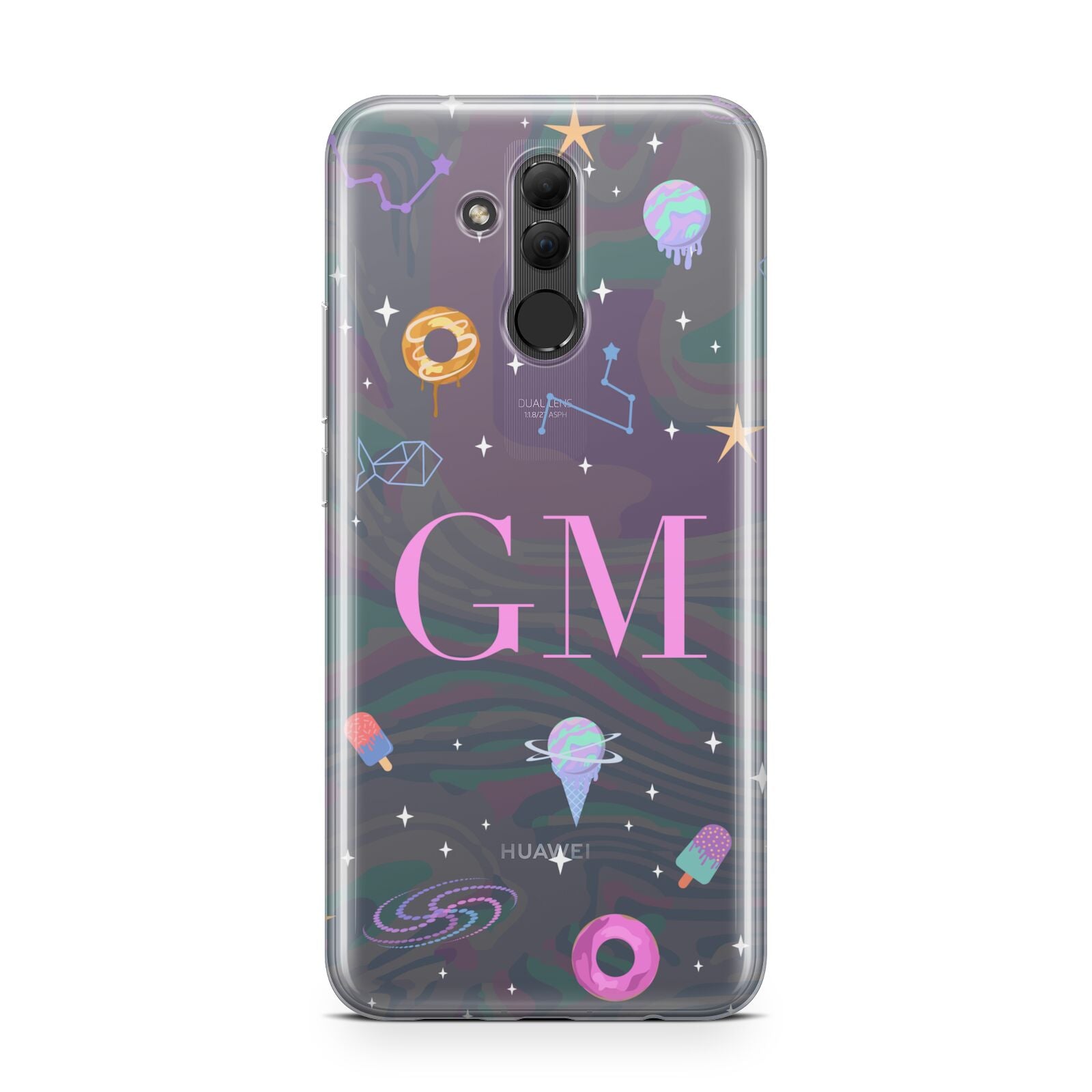 Inky Galactic Scene Personalised Initials Huawei Mate 20 Lite