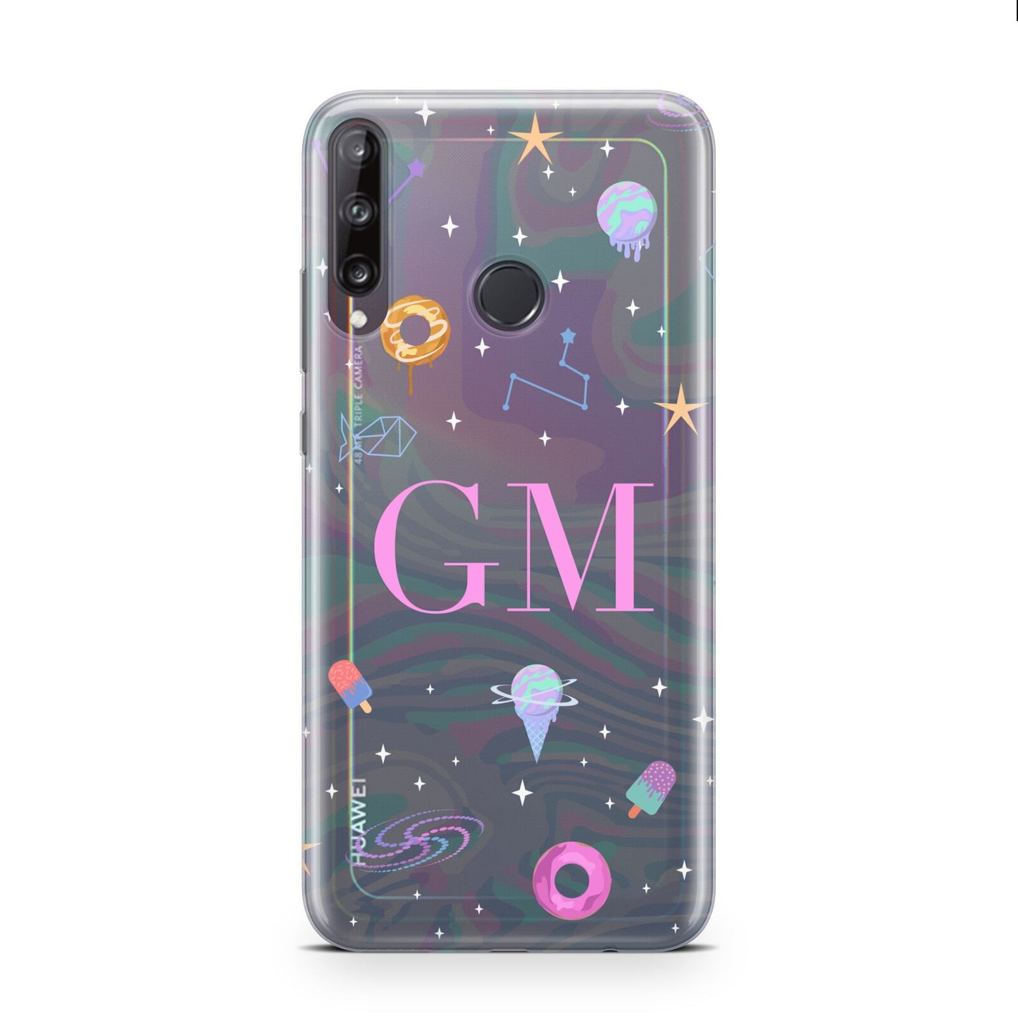 Inky Galactic Scene Personalised Initials Huawei P40 Lite E Phone Case