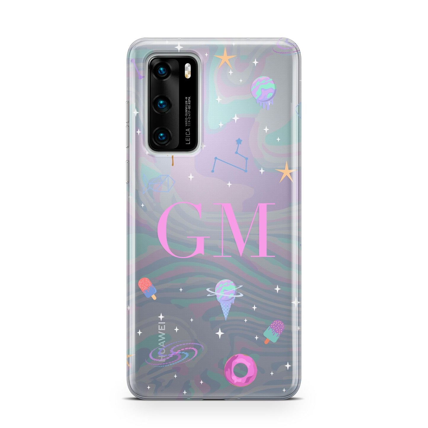 Inky Galactic Scene Personalised Initials Huawei P40 Phone Case